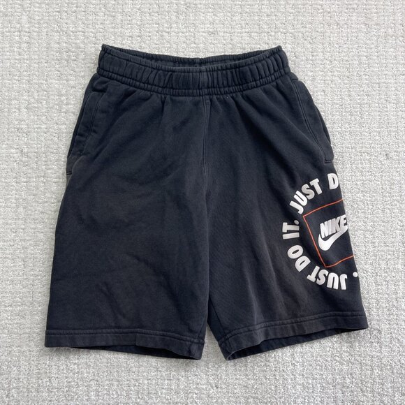 Nike Boy's Medium Just Do It Black Sportswear Fleece Shorts Training DC7247-010 - Picture 1 of 8